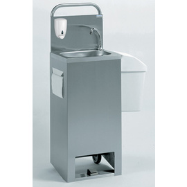 Handwaschbecken mobiles Standgerät  • Batteriebetrieb  • Fußpumpe  | 415 mm x 345 mm H 1200 mm Produktbild