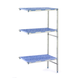 GN-Anbauregal 1750 Roste | 3 Ebenen | T 560 mm | L 649 mm | PP Roste blau Produktbild