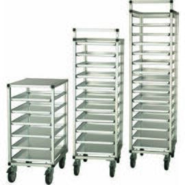 Ladentransportwagen, L 640 x B 460 x H 1950 mm, Etagenabstand 80 mm, Etagenanzahl 20, silber-eloxiert, für genormte Bleche oder Sturzkasten 600 x 400 mm oder 590 x 390 mm Produktbild