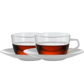 Tasse mit Untertasse, weiß für Assam, 2 Stück, Maße: Ø 140 x H 57 mm, Inhalt: 150 ml Produktbild