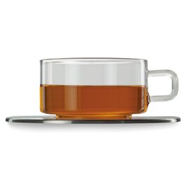 Tasse mit Edelstahluntertasse, 2 Stück, Maße: Ø 164 x H 58 mm, Inhalt: 250 ml Produktbild