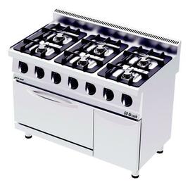 6 Flammen Gasherd CO1270G | mit Gas-Backofen | 60 kW | 1200 mm x 700 mm H 900 mm Produktbild