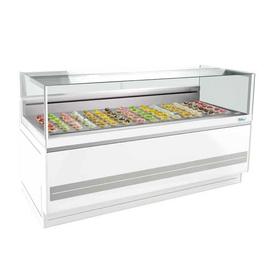 Eckkühlvitrine COMETA PAST 90° SX links | 1770 mm x 970 mm H 1220 mm Produktbild