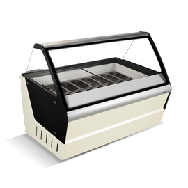 Speiseeis-Verkaufstheke OPTIMUS 16 | passend für 16 Eisschalen | 1590 mm x 1195 mm H 1330 mm Produktbild