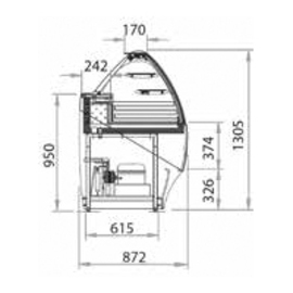 Kühlvitrine SMILE 100 | mit Verkleidung | 1120 mm x 872 mm H 1305 mm Produktbild 1 S