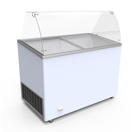 Eisvitrine VENUS 26 courved | passend für 6 Eisschalen | 909 mm x 684 mm H 1229 mm Produktbild