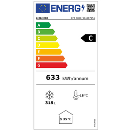 Verkaufstruhe EFE 3800 weiß 369 ltr 633 kWh/Jahr Produktbild 1 L