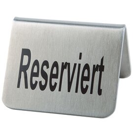 Tischaufsteller • Reserviert • Edelstahl L 55 mm x 50 mm H 35 mm | 2 Stück Produktbild