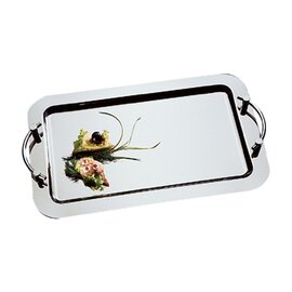 Tablett Ambiente, Edelstahl, rechteckig, 47 x 31 cm, mit verchromten Bügelgriffen Produktbild