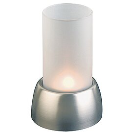 Windlicht 1-flammig mit Teelicht Glas Edelstahl matt satiniert  Ø 95 mm  H 150 mm Produktbild