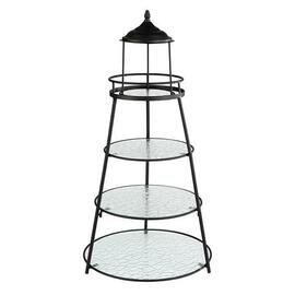 Buffetgestell LIGHT HOUSE Glas Metall schwarz | 4 Ablageflächen  Ø 330 mm  H 620 mm Produktbild