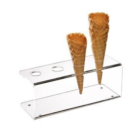 Eiswaffel-Ständer Acryl passend für 4 Eiswaffeln | 245 mm  x 95 mm  H 90 mm Produktbild