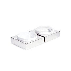 Bowl Box S Basis | Schale | Deckel Kunststoff Edelstahl weiß mit Haube Ø 174 mm  H 60 mm Produktbild