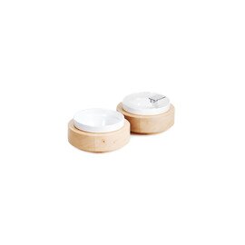 Bowl Box S Basis | Schale Kunststoff Holz weiß ahornfarben Ø 174 mm  H 60 mm Produktbild