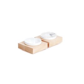 Bowl Box S Basis | Schale Kunststoff Holz weiß ahornfarben quadratisch Produktbild