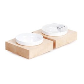 Bowl Box S Basis | Schale | Deckel Kunststoff Holz weiß ahornfarben quadratisch Produktbild