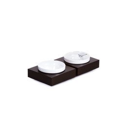 Bowl Box S Basis | Schale Kunststoff Holz weiß wengefarben quadratisch Produktbild