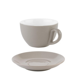 Cappuccinotasse mit Untertasse SNUG Porzellan grau 300 ml Produktbild