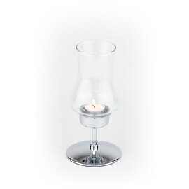 Windlicht | Tischleuchte 1-flammig mit Teelicht Glas Metall  Ø 110 mm  H 220 mm Produktbild