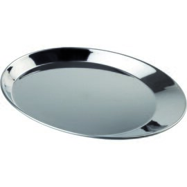 Serviertablett KAFFEEHAUS Edelstahl glänzend | oval 300 mm  x 230 mm Produktbild