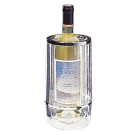 Flaschenkühler Kunststoff Chrom klar transparent doppelwandig  Ø 120 mm  H 230 mm Produktbild