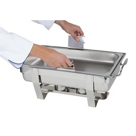 2  Hebegriffe "EASY LIFT", Edelstahl, ergonomische Handhabung: heiße GN.Behälter lassen sich mit Hilfe der Hebegriffe einfach transportieren und in den Chafing Dish oder Bain Marie setzen, kein Verbrennen mehr, ca. 10 x 8,5 x H 2 cm Produktbild