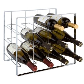 Wein-Regal, Metall hartverchromt, 38 x 23 cm, Höhe 34,5 cm, Platz für bis zu 12 Flaschen Produktbild