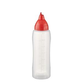 Quetschflasche 750 ml NON DRIP transparent rot Ø 70 mm H 255 mm Produktbild