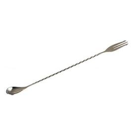 Barlöffel | Bargabel Edelstahl edelstahlfarben  L 300 mm | gedrehter Stiel Produktbild