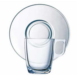 Obertasse VOLUTO TRANSPARENT 90 ml Hartglas mit Untertasse  H 68 mm Produktbild