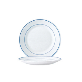 Teller flach RESTAURANT DELFT | Hartglas blau weiß | zweifache Randlinie  Ø 155 mm Produktbild