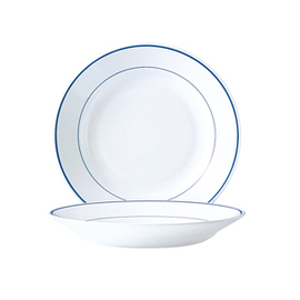 Teller tief RESTAURANT DELFT | Hartglas blau weiß | zweifache Randlinie  Ø 225 mm Produktbild