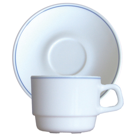 Obertasse RESTAURANT DELFT 190 ml Hartglas schmaler Farbrand mit Untertasse  H 64 mm Produktbild