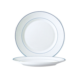 Teller flach RESTAURANT DELFT | Hartglas blau weiß | zweifache Randlinie  Ø 254 mm Produktbild