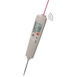 Einstech-Infrarot-Thermometer testo 826-T4 mit Schutzhülle Topsafe | -50°C bis + 300°C inkl. Gefriergutbohrer | Schutzkappe | Halterung | Einstechtiefe 55 mm Produktbild