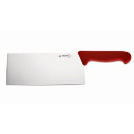 Hackmesser gerade Klinge chinesische Form glatter Schliff | rot | Klingenlänge 21 cm  L 35 cm Produktbild