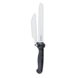 RESTPOSTEN | Brotmesser gerade Klinge gezahnter Wellenschliff | schwarz Abstandhalter | Klingenlänge 18 cm  L 34,2 cm Produktbild