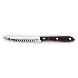 Steakmesser Rustikal Edelstahl | genietet | Holzgriff Sägeschliff Produktbild