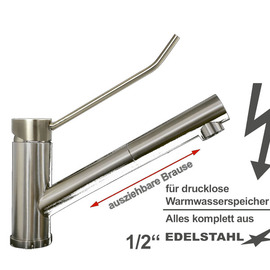 Spültischbatterie exis | für drucklose Warmwasserspeicher Produktbild