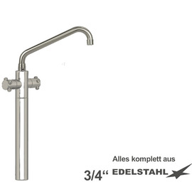 Säulenbatterie ximoc 3/4" Edelstahl | Zweigriffmischer Ausladung 300 mm Produktbild