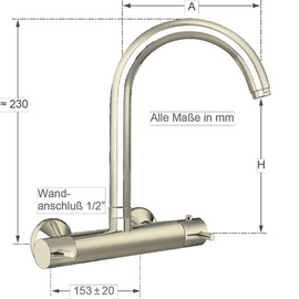 Wandbatterie ETHERM 1/2" Ausladung 190 mm Produktbild 1 S