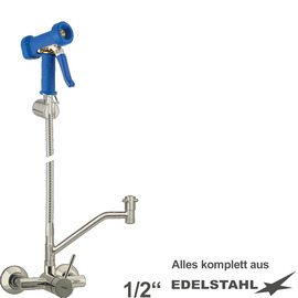 Mehrzweck-Reinigungsset xaria Ventil Wandarmatur Brause blau | Schlauchlänge 1200 mm Produktbild