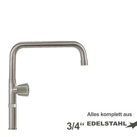 Standventil clarix 3/4" Ausladung 300 mm | Fußverlängerung 100 mm C-Auslauf gerade Produktbild