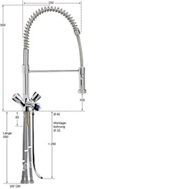 Thekenarmatur fresh 1/2" | Umstellbrause | drucklos Produktbild 1 S