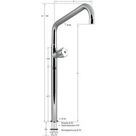 Standventil 3/4", schweres Modell, auf Säule 300 mm,  mit Schwenkauslauf Produktbild 1 S