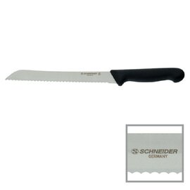 Brotmesser gerade Klinge gezahnter Wellenschliff | schwarz | Klingenlänge 25 cm Produktbild