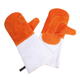 Backhandschuhe Leder orange mit Stulpe • gefüttert 1 Paar 400 mm x 140 mm Produktbild