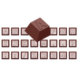 Schokoladenform  • quadratisch | 24 Mulden | Muldenmaß 26 x 26 x H 18,5 mm  L 275 mm  B 135 mm Produktbild