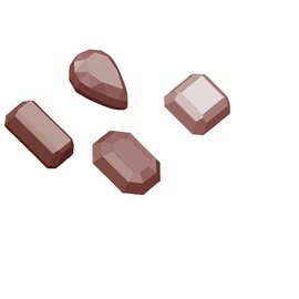 Schokoladenform  • viereckig  • Tropfen | 24 Mulden | Muldenmaß 35 x 20 x H 26 mm  L 275 mm  B 135 mm Produktbild
