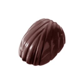 Schokoladenform  • oval | 32 Mulden | Muldenmaß 32 x 21 x H 11 mm  L 275 mm  B 175 mm Produktbild